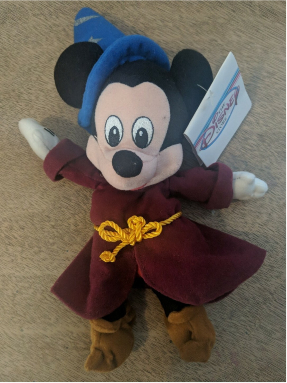 Disney Store Fantasia Bean Bag Sorcerer Wizard Mickey Mouse Plush Stuffed w/Tags